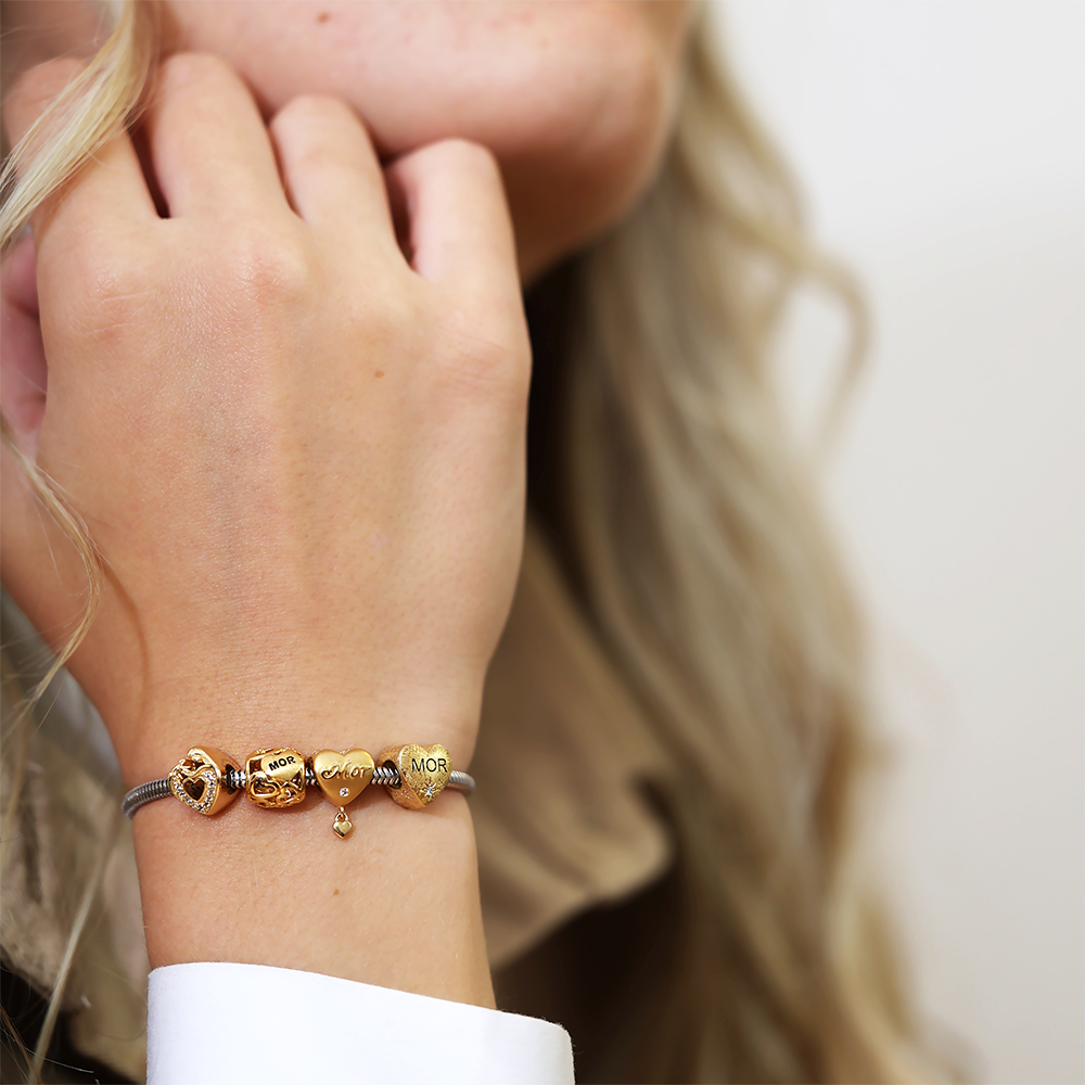Årets mor Charms with sølvBracelet - CHRISTINA