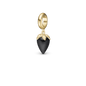 Black Chalcedony charm forgyldt Charms with sølvBracelet - CHRISTINA