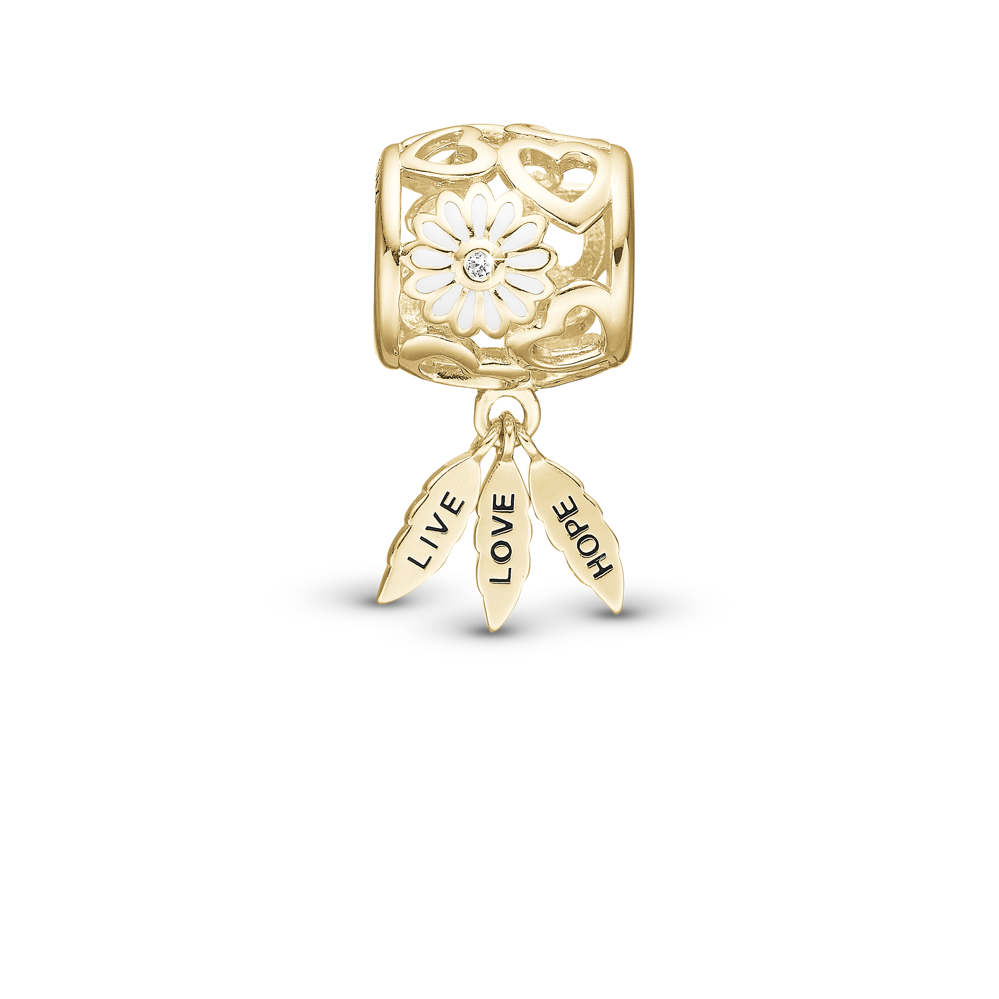 Live Love Hope Charms with sølvBracelet - CHRISTINA