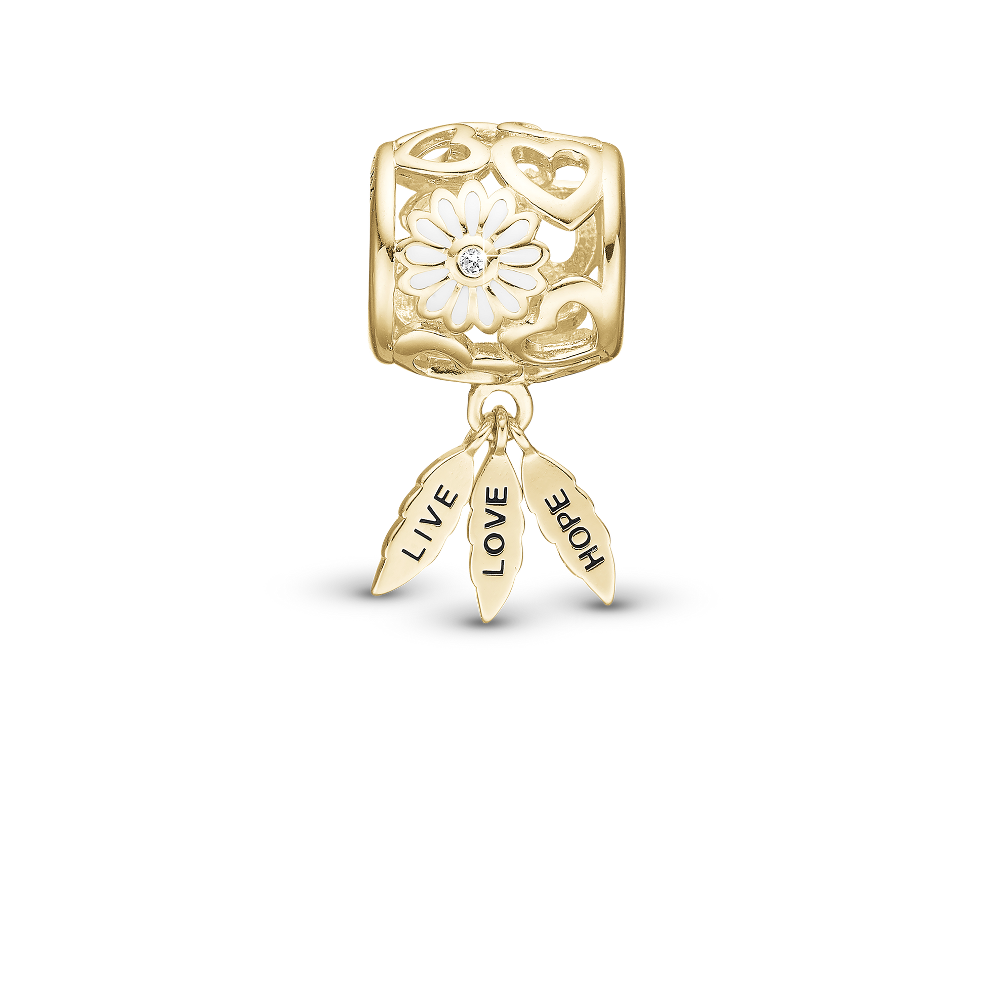 Live Love Hope Charms with sølvBracelet - CHRISTINA