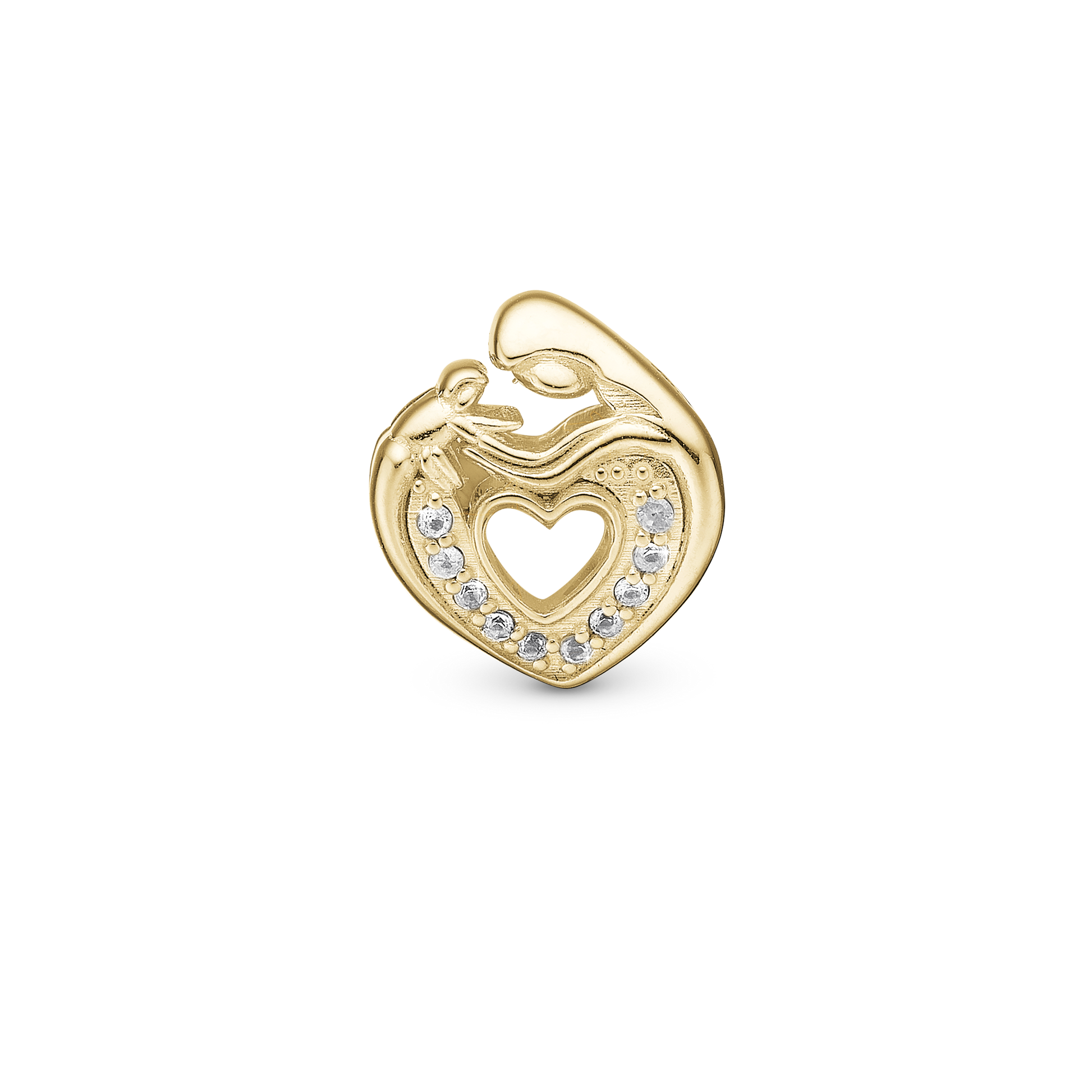Mother & Child Heart Charms with sølvBracelet - CHRISTINA
