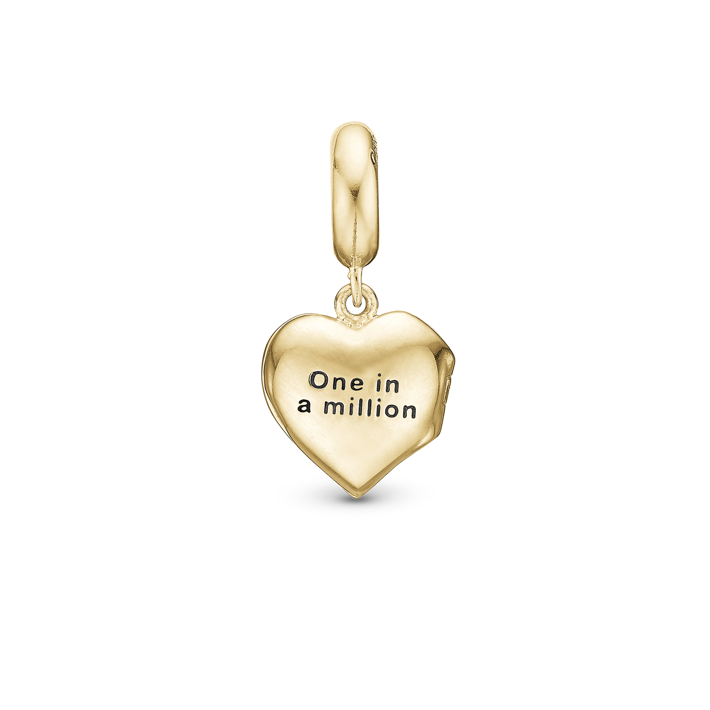 One in a Million - Dangle Charm 4 mm with Bracelet - Polished Gold-Plated Sterling Silver with 19 Cubic Zirconia