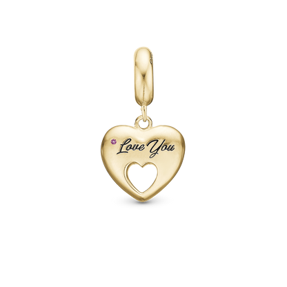Mother - Dangle Charm 4 mm with Bracelet - Polished Gold-Plated Sterling Silver with 1 Turmalin