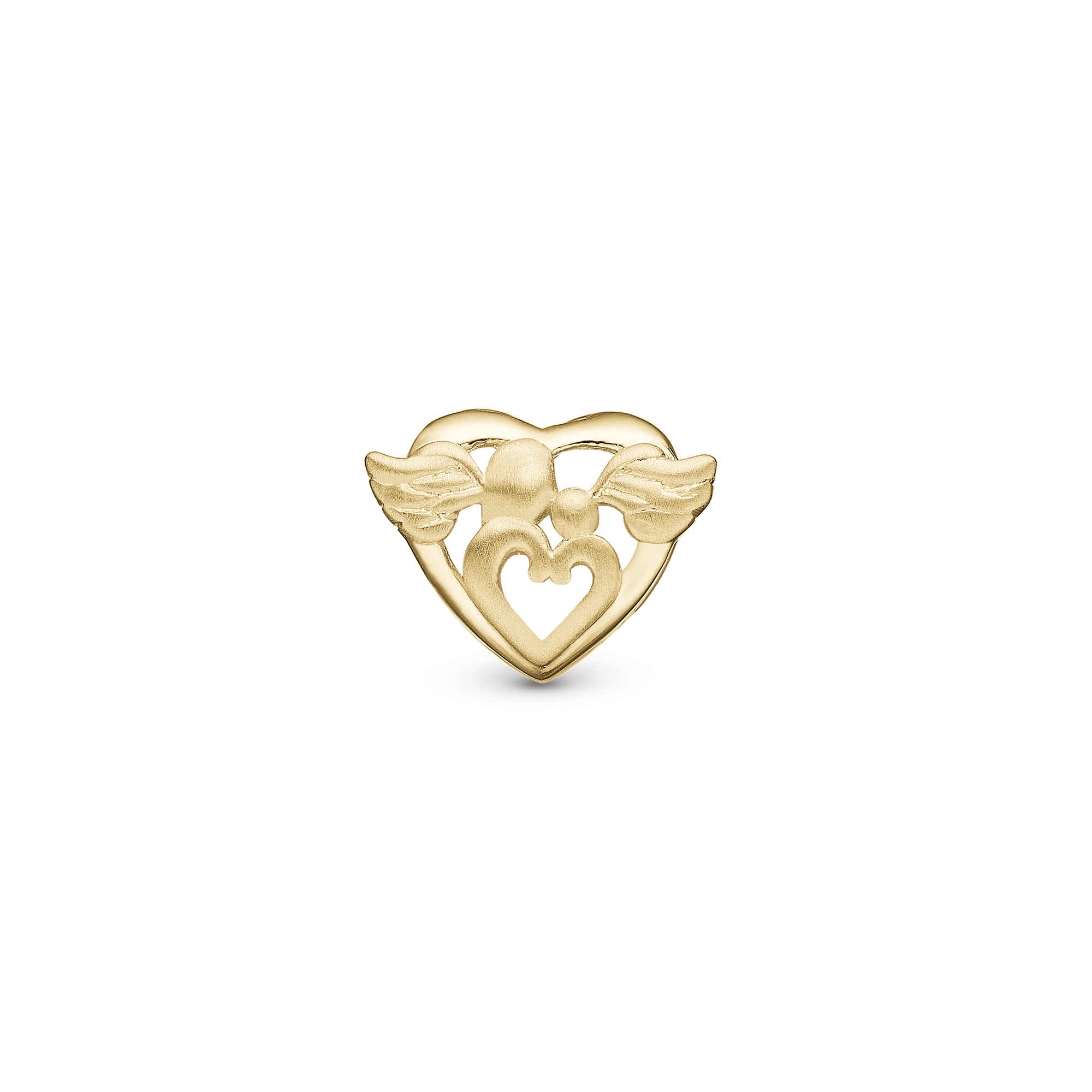 Guardian Angel - Charm 4 mm for Bracelet - Matte Gold Plated Sterling Silver