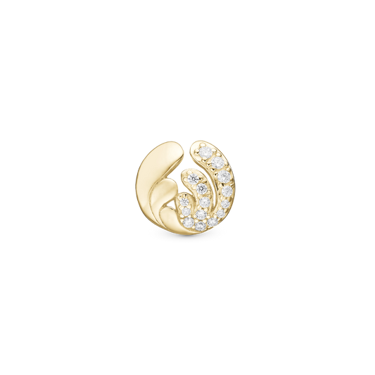 Ocean Splash – Charm 4 mm for Bracelet – Gold-Plated Sterling Silver with 15 Cubic Zirconia