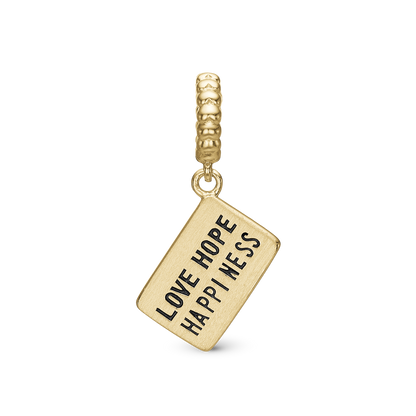 Ace of Hearts - Dangle Charm 4 mm with Bracelet - Gold-Plated Sterling Silver