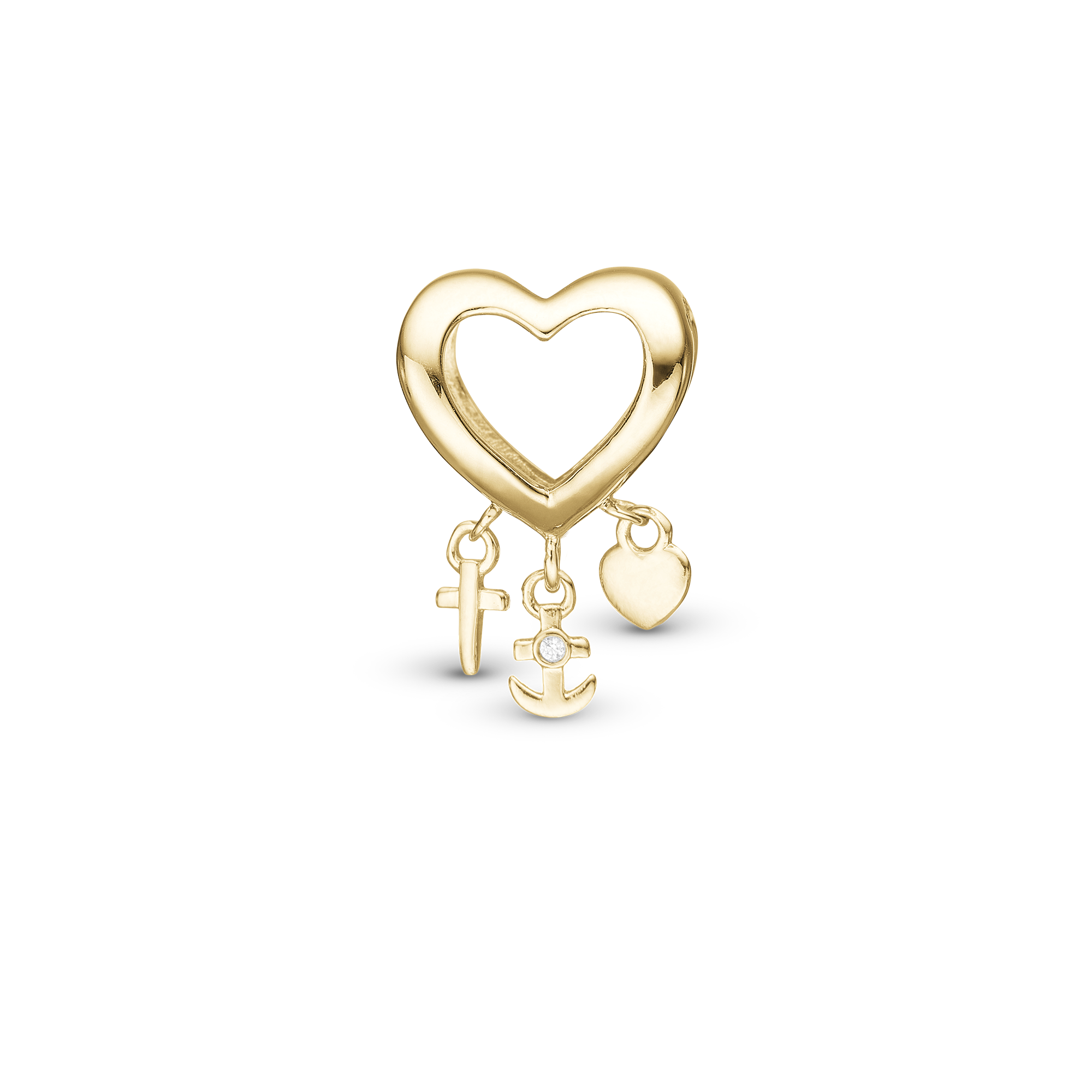 My Faith, Hope & Love - Charm 4 mm for Bracelet - Gold Plated Sterling Silver