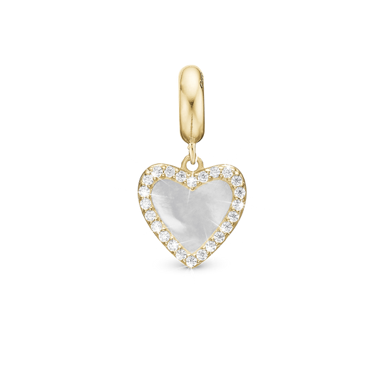 Romance - Dangle Charm 4 mm with Bracelet - Gold-Plated Sterling Silver with 24 Cubic Zirconia