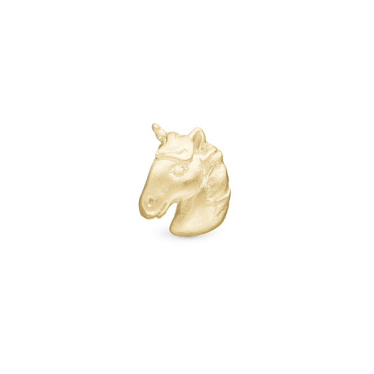 Unicorn - Charm 4 mm for Bracelet - Gold Plated Sterling Silver