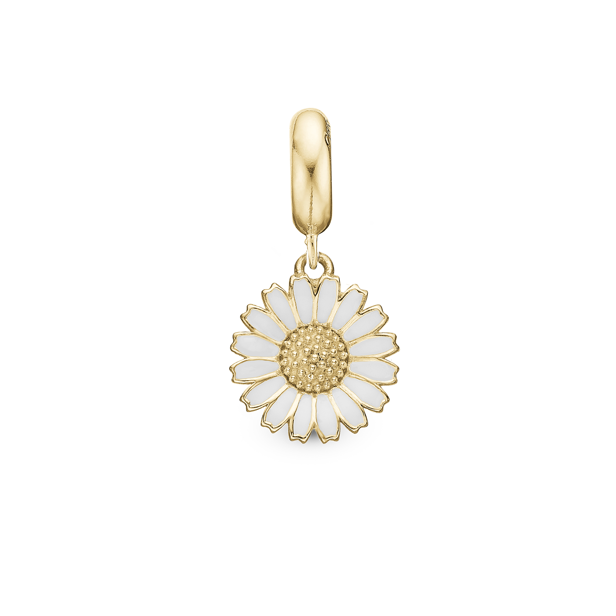 Charming Marguerite - Drop Charm 4 mm for Bracelet - Gold Plated Sterling Silver