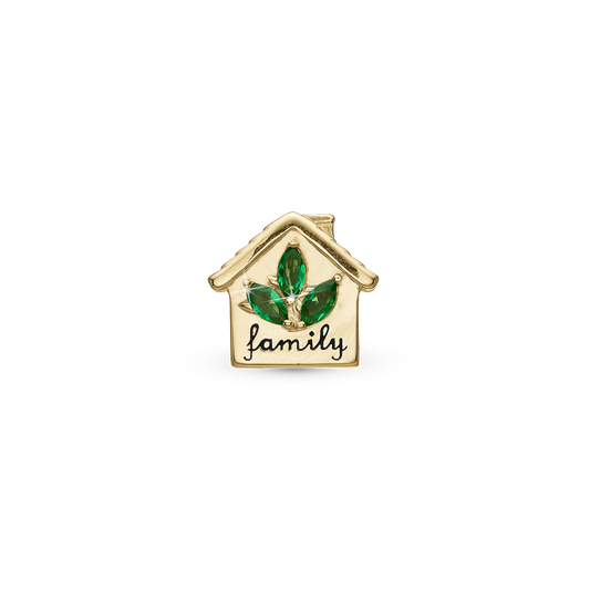 My Home - Charm 4 mm with Bracelet - Gold-Plated Sterling Silver with 3 Cubic Zirconia