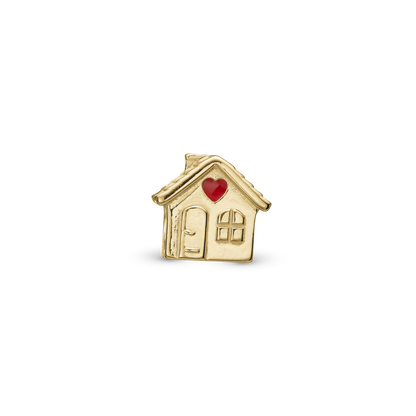 My Home - Charm 4 mm with Bracelet - Gold-Plated Sterling Silver with 3 Cubic Zirconia