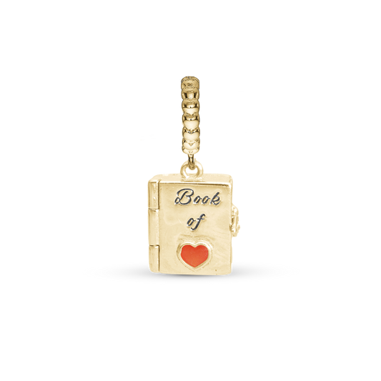Book of Love - Dangle Charm 4 mm with Bracelet - Polished Gold-Plated Sterling Silver