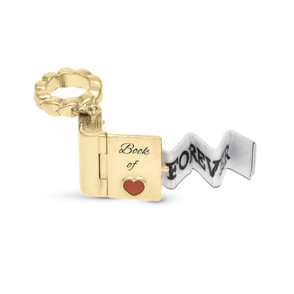 Book of Love - Dangle Charm 4 mm with Bracelet - Polished Gold-Plated Sterling Silver