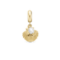 Clam shell - Dangle Charm 4 mm with Bracelet - Polished Gold-Plated Sterling Silver with 1 Freshwater Pearl