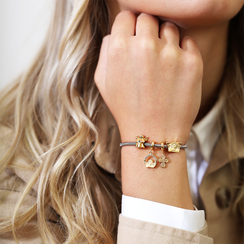 Topaz Angel Charms with sølvBracelet - CHRISTINA