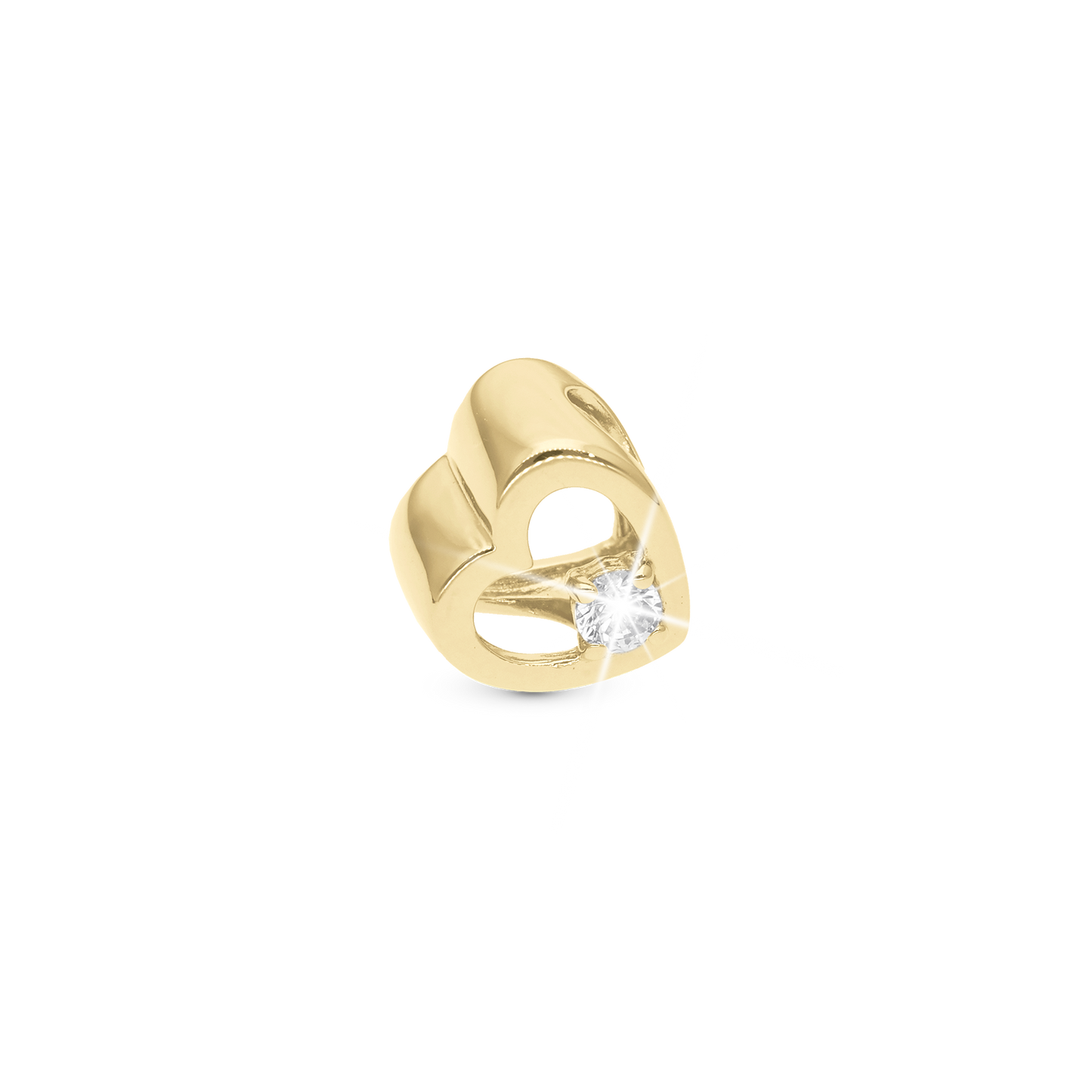 Lovingly - Charm 4 mm with Bracelet - Polished Gold-Plated Sterling Silver with 1 Cubic Zirconia