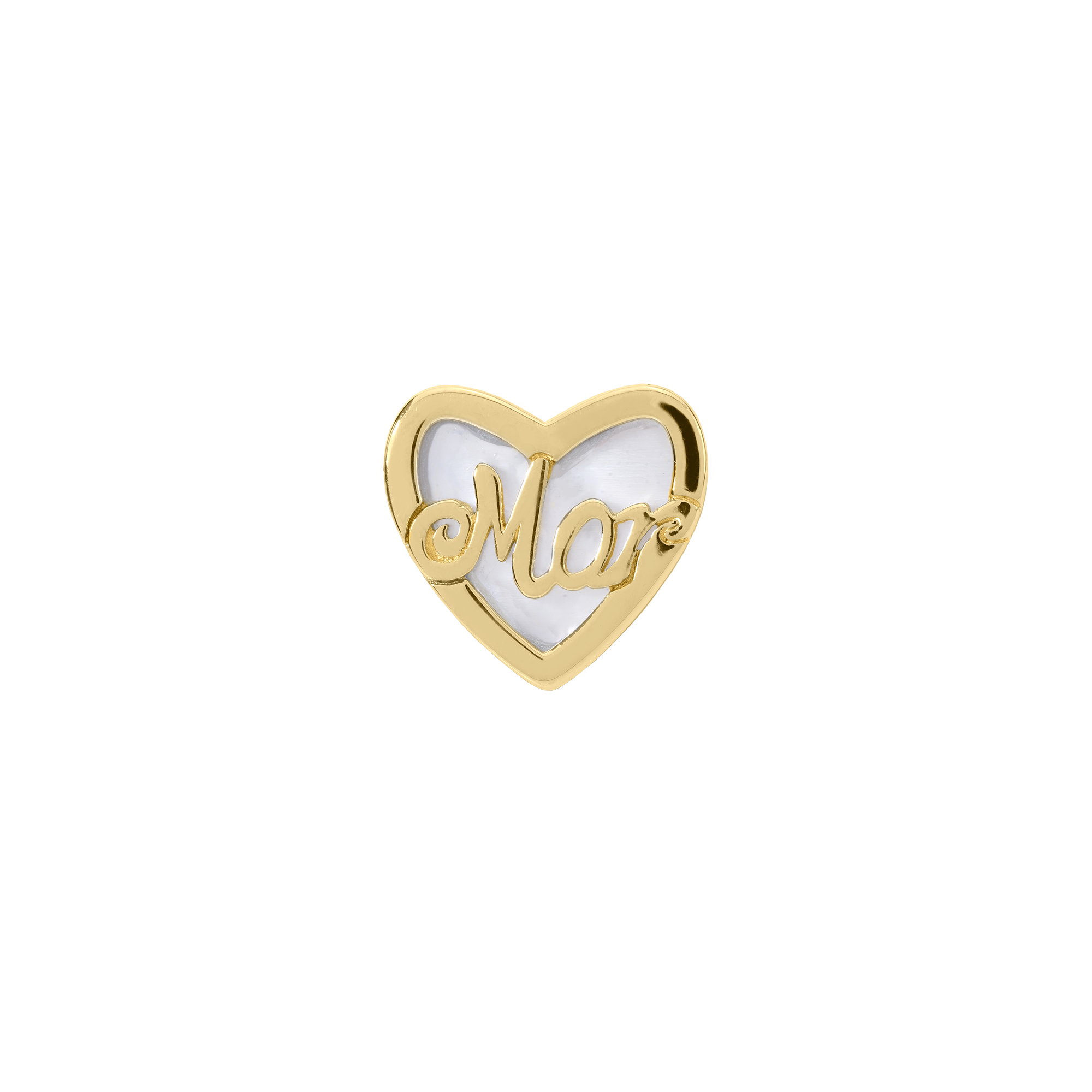The World best Mom - Charm 4 mm with Bracelet - Polished Gold-Plated Sterling Silver with Pearlmor