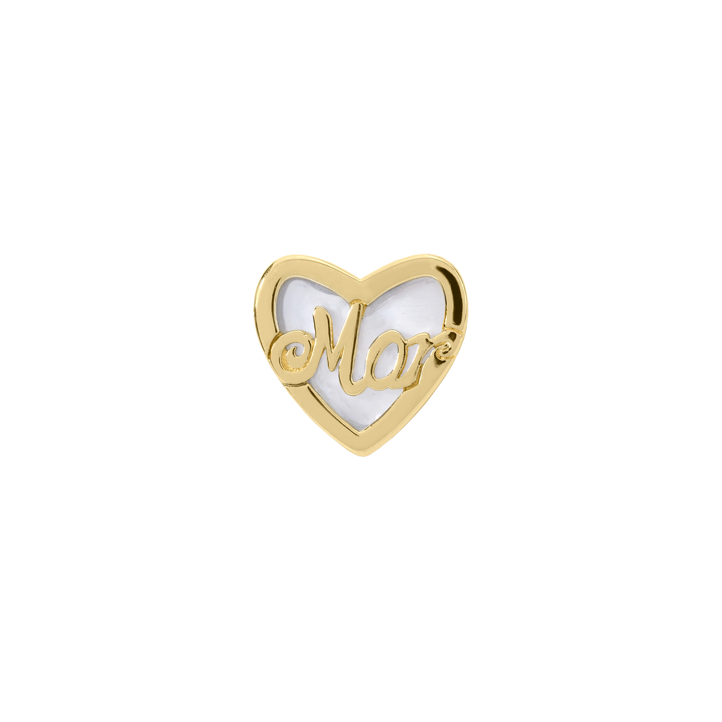 The World best Mom - Charm 4 mm with Bracelet - Polished Gold-Plated Sterling Silver with Pearlmor