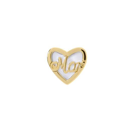 The World best Mom - Charm 4 mm with Bracelet - Polished Gold-Plated Sterling Silver with Pearlmor