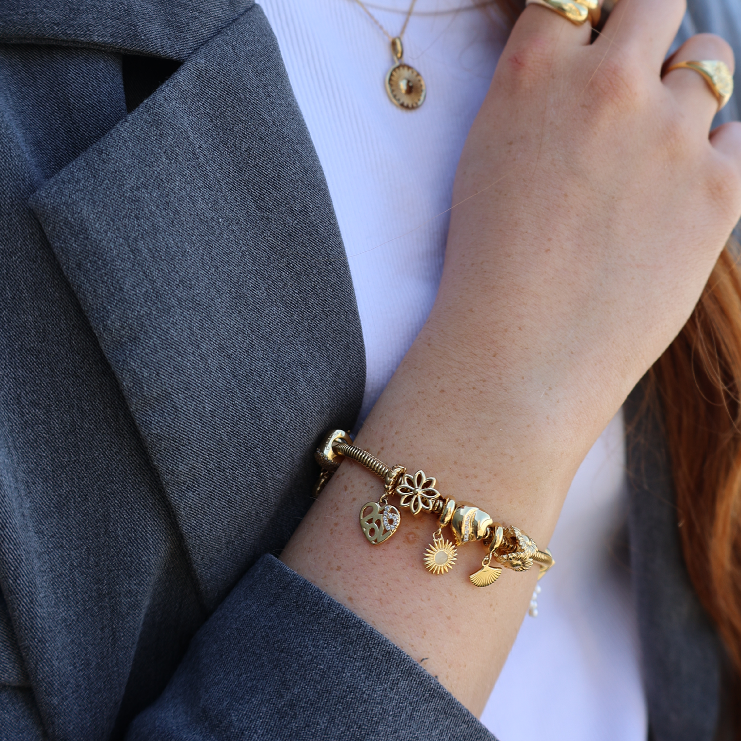 2026 - Dangle Charm 4 mm with Bracelet - Polished Sterling Silver