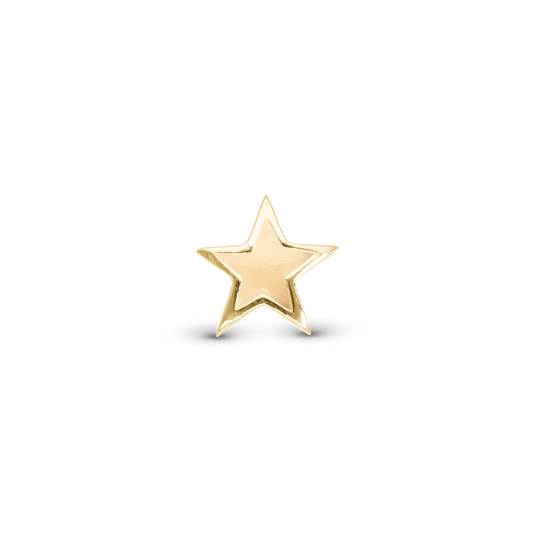 Glow in the dark - Star - Charm 4 mm for Bracelet - Polished Gold Plated Sterling Silver