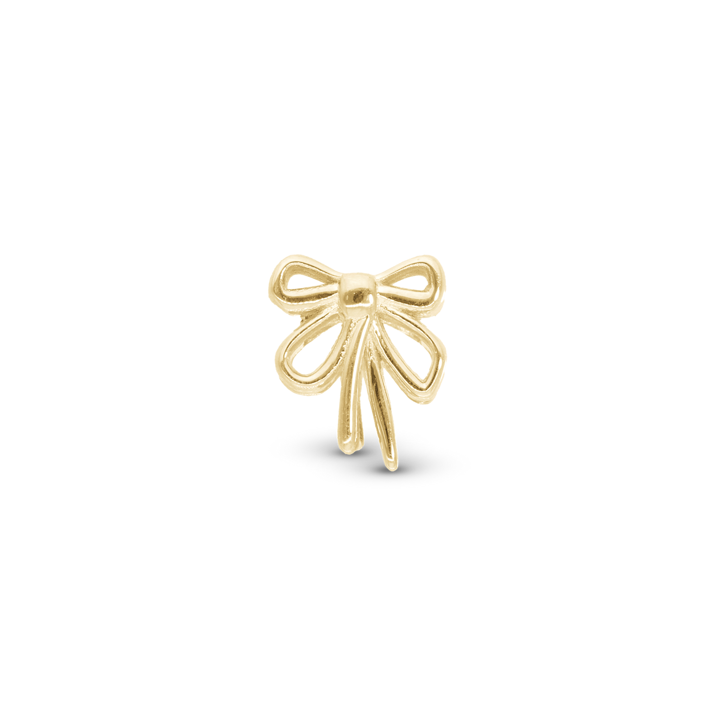Bow - Charm 4 mm for Bracelet - Polished Gold Plated Sterling Silver