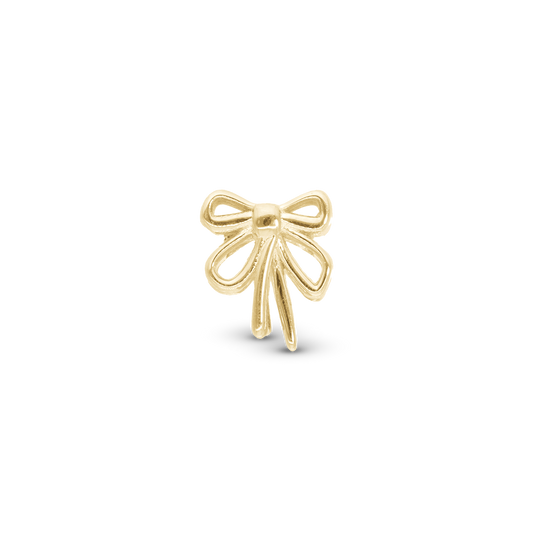 Bow - Charm 4 mm for Bracelet - Polished Gold Plated Sterling Silver