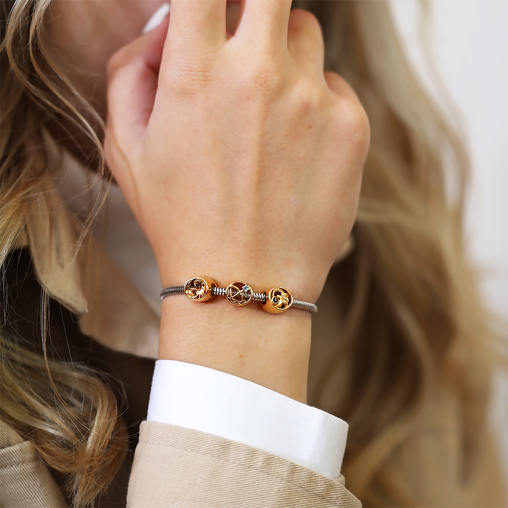 Stenbuk Charms with sølvBracelet - CHRISTINA