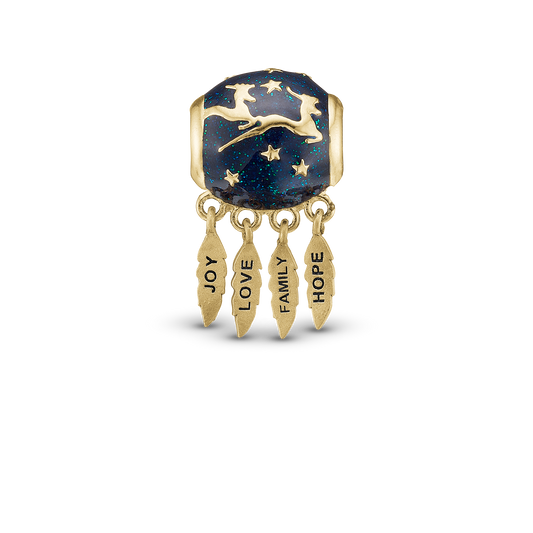 Min Allerbedste Jul - Charm 4 mm for Bracelet - Polished Gold Plated Sterling Silver