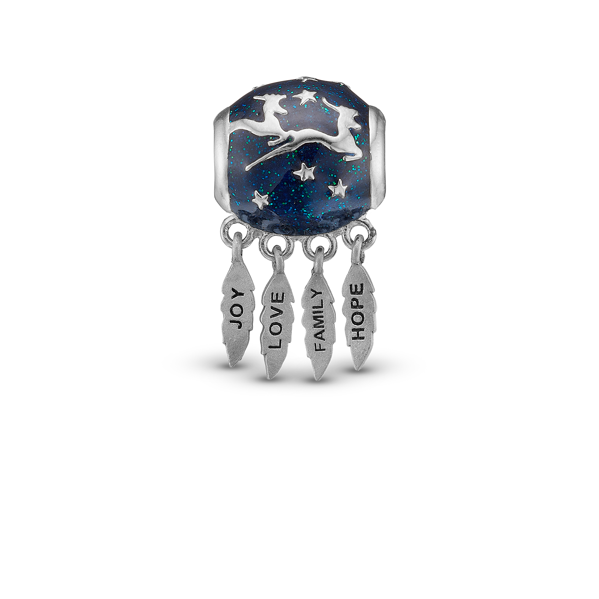 Min Allerbedste Jul - Charm 4 mm for Bracelet - Polished Sterling Silver