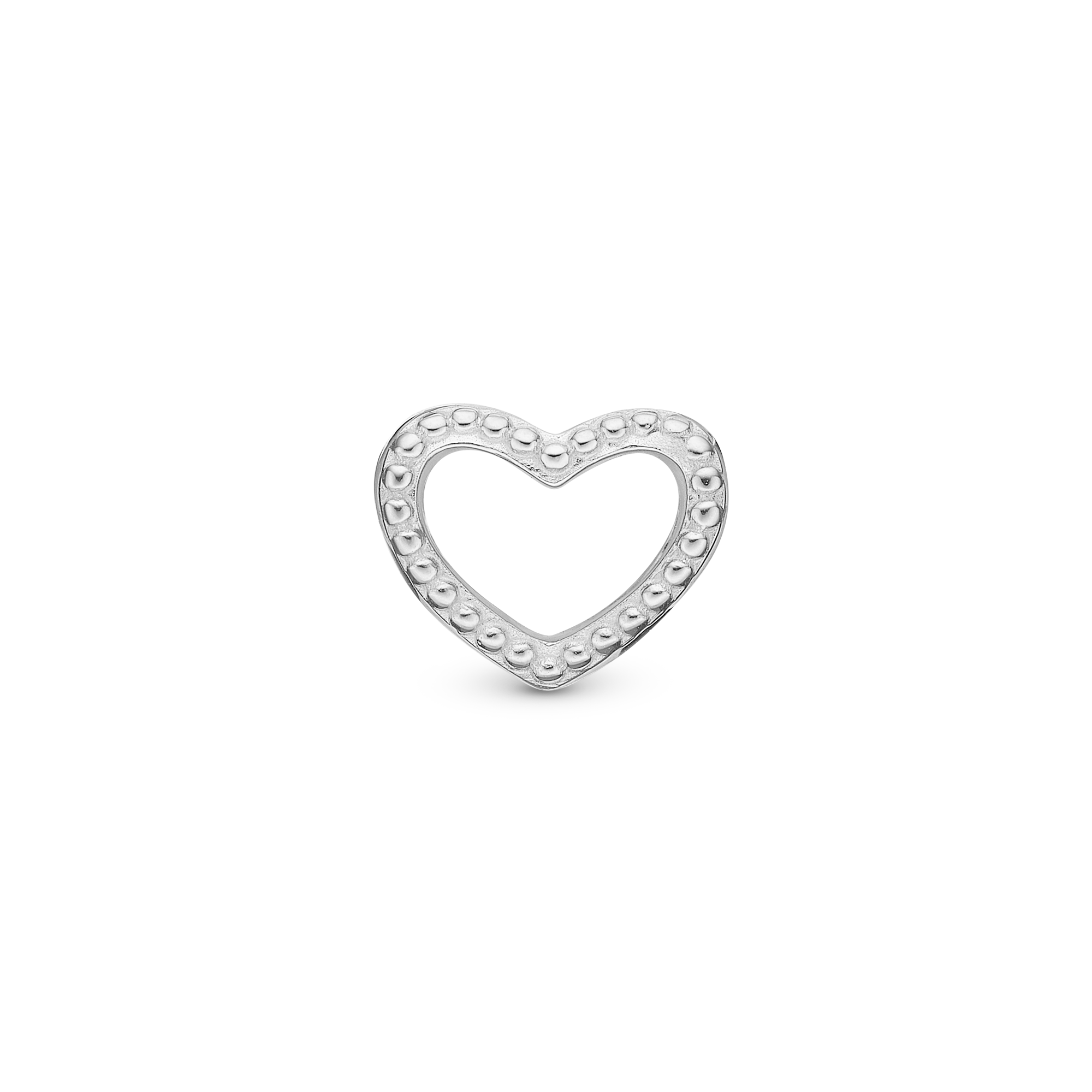 Heart Dots - Charm 4 mm for Bracelet - Polished Sterling Silver