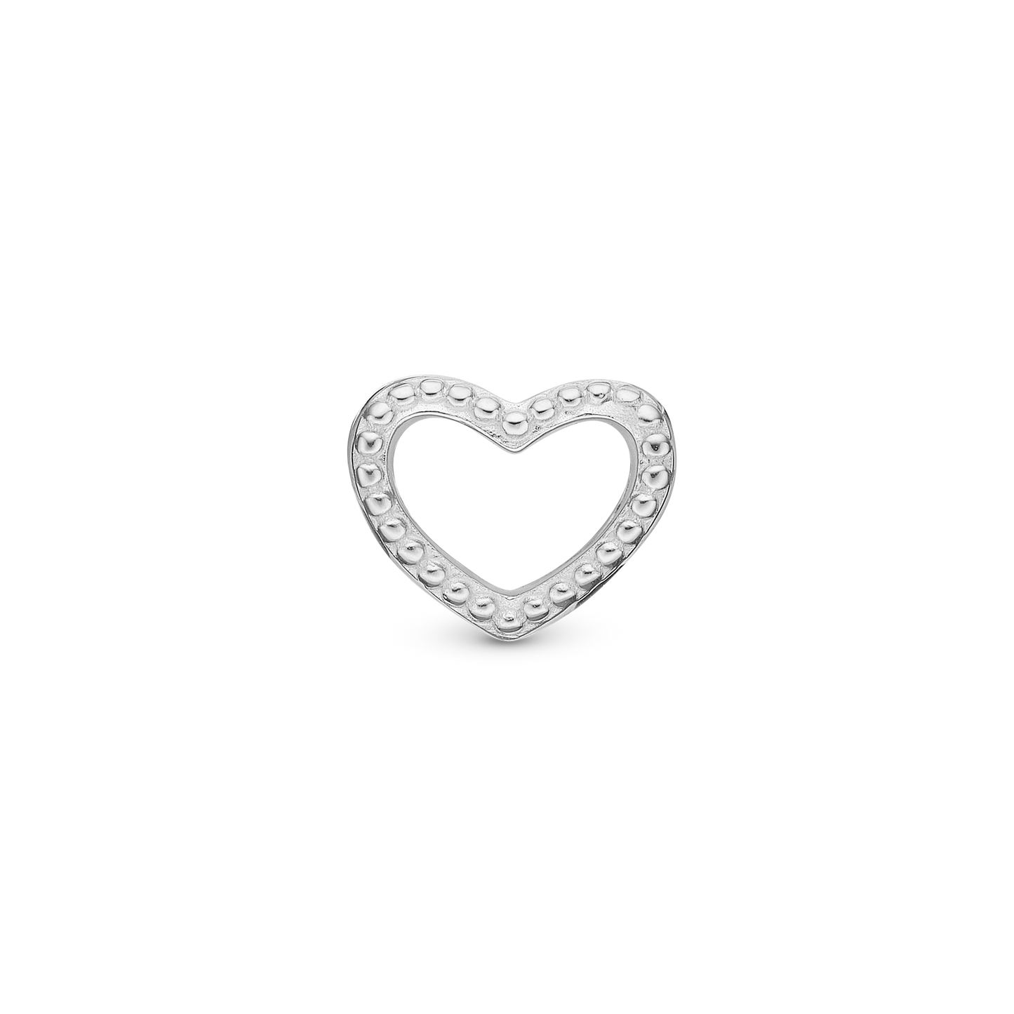 Heart Dots - Charm 4 mm for Bracelet - Polished Sterling Silver