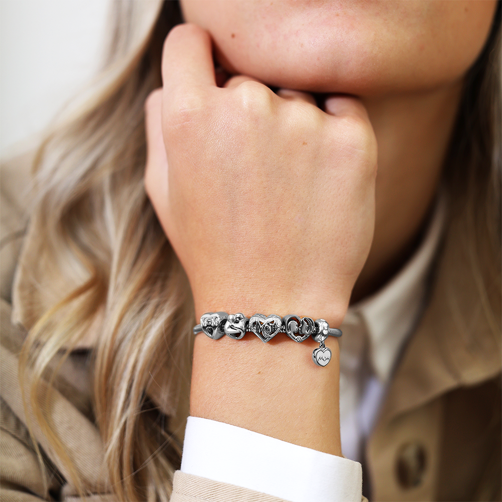 Mother & Child Charms with sølvBracelet - CHRISTINA