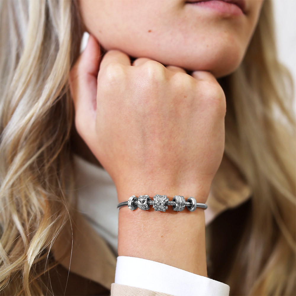 Butterfly Change Stopper Charms with sølvBracelet - CHRISTINA