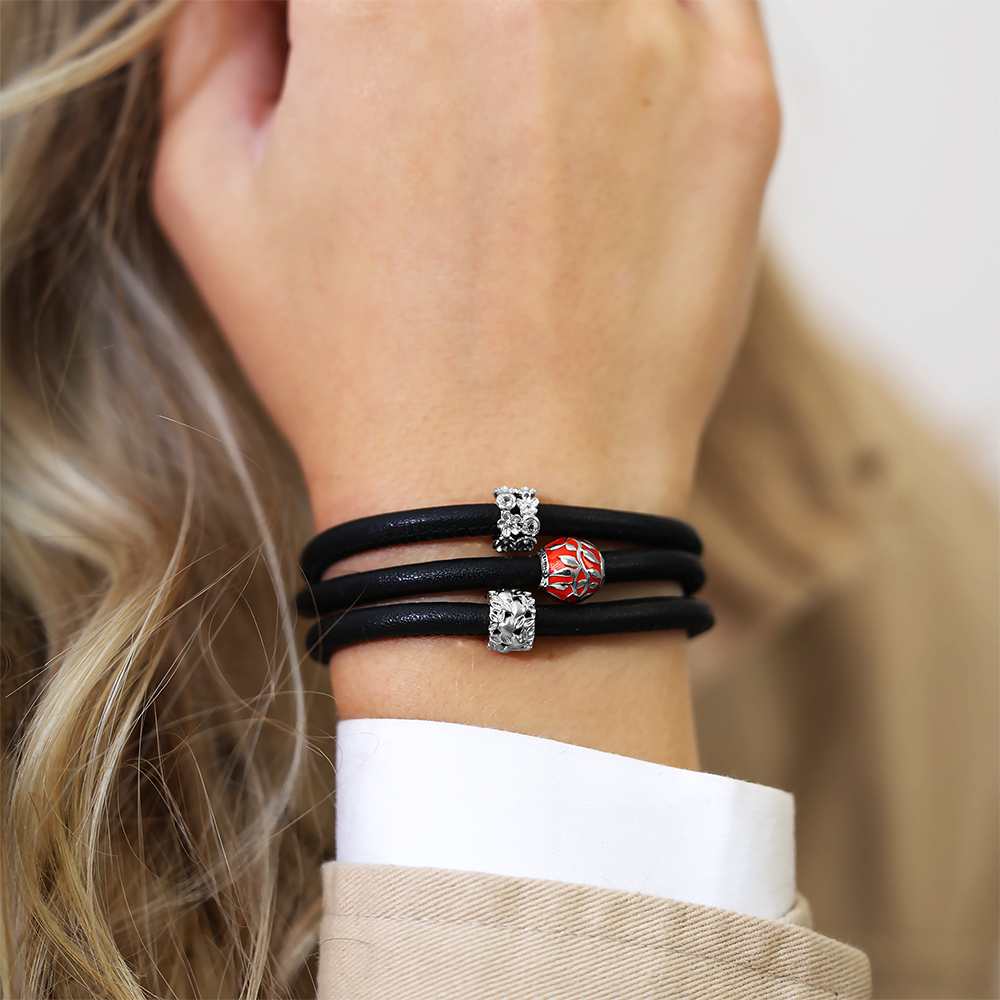 Be My Flower sølv Charms with sølvBracelet - CHRISTINA