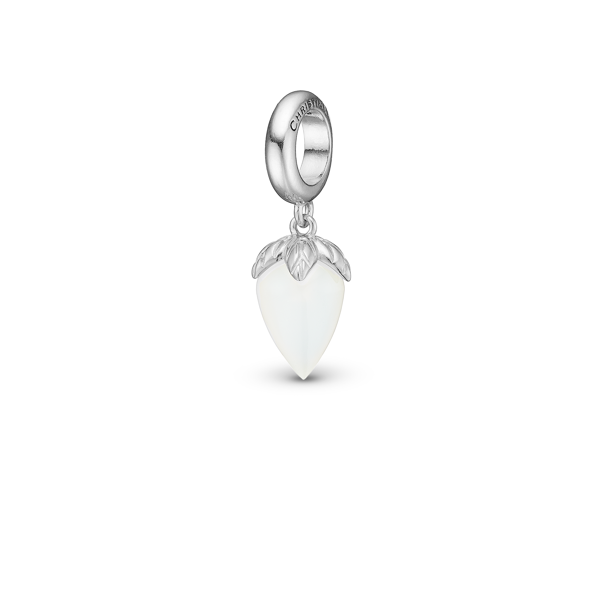 White Chalcedony charm sølv Charms with sølvBracelet - CHRISTINA