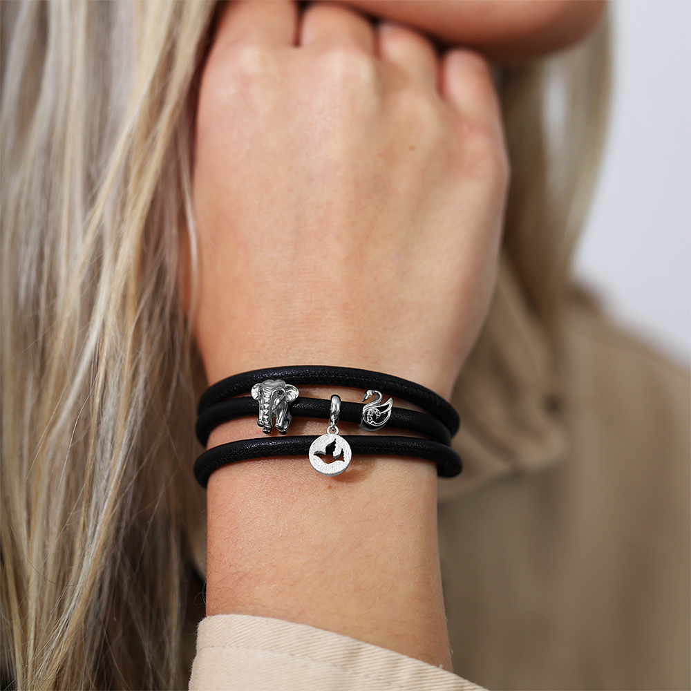 The Swan Charms with sølvBracelet - CHRISTINA