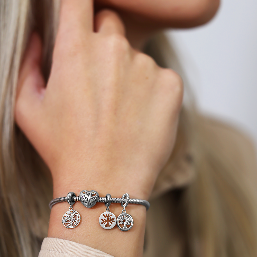My Family Tree Charms with sølvBracelet - CHRISTINA