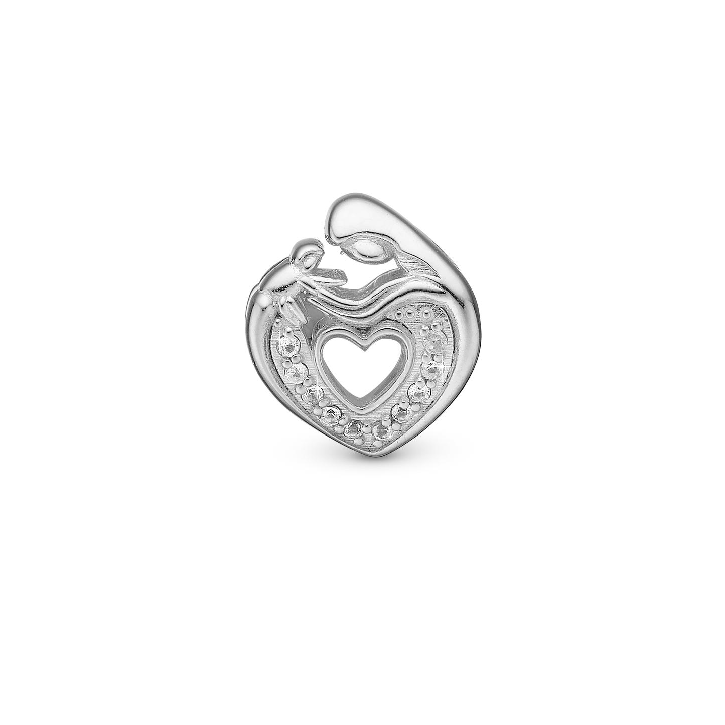 Mother & Child Heart Charms with sølvBracelet - CHRISTINA