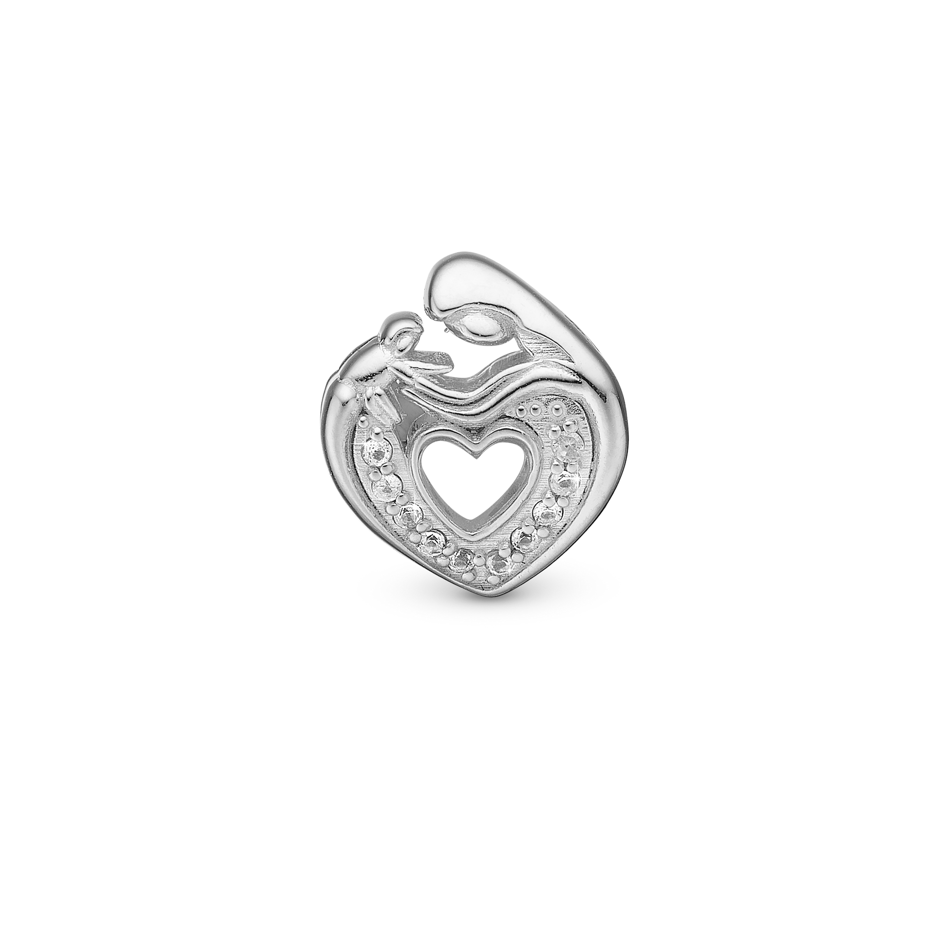 Mother & Child Heart Charms with sølvBracelet - CHRISTINA