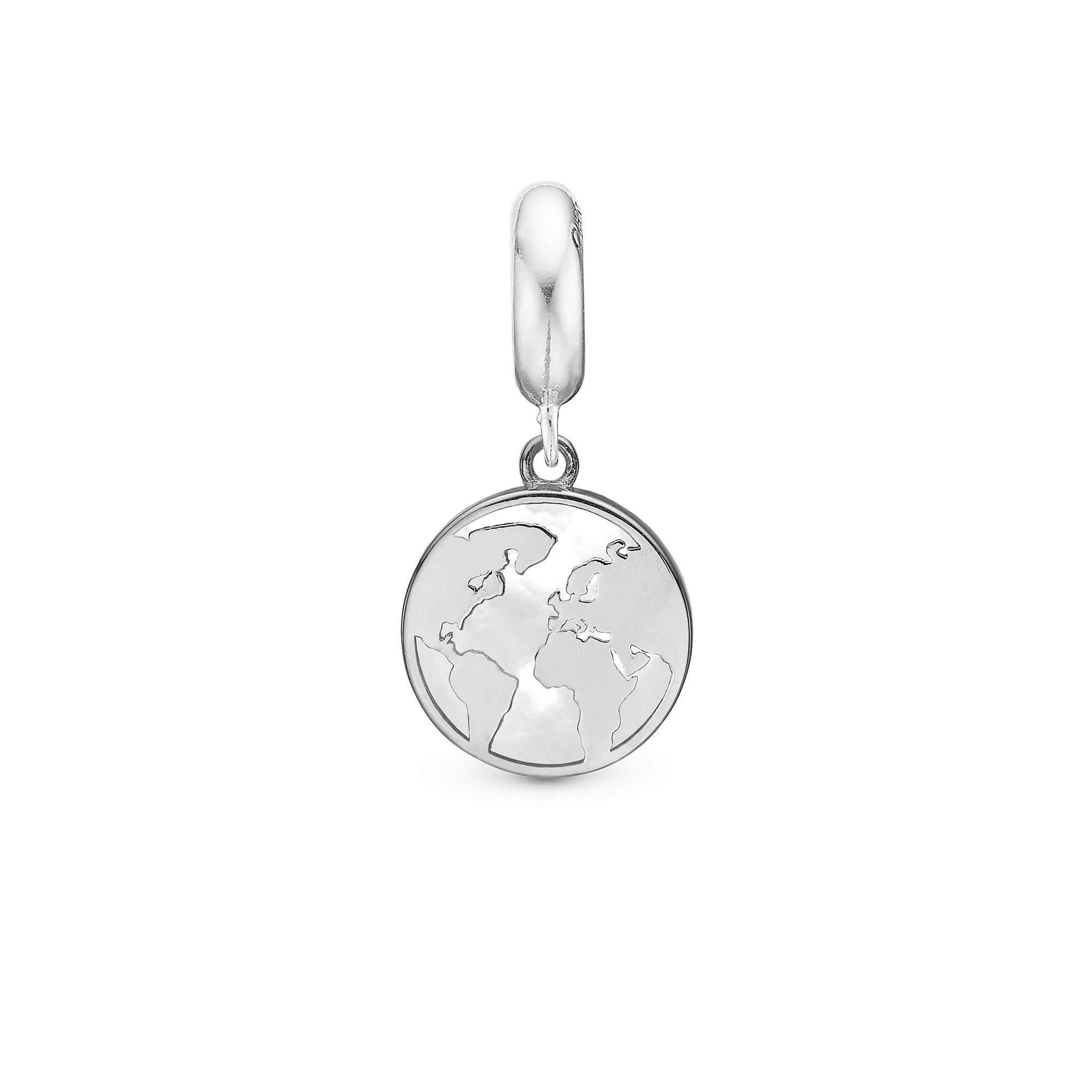 The World perlemor - Drop Charm 4 mm for Bracelet - Polished Sterling Silver