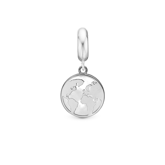 The World perlemor - Drop Earring Charm 4 mm for Bracelet - Polished Sterling Silver
