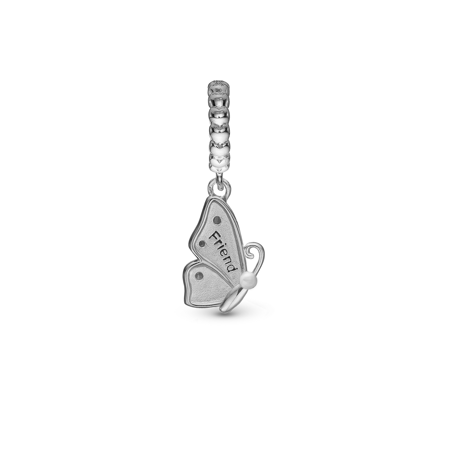 Butterfly True - Dangle Charm 4 mm with Bracelet - Polished Gold-Plated Sterling Silver