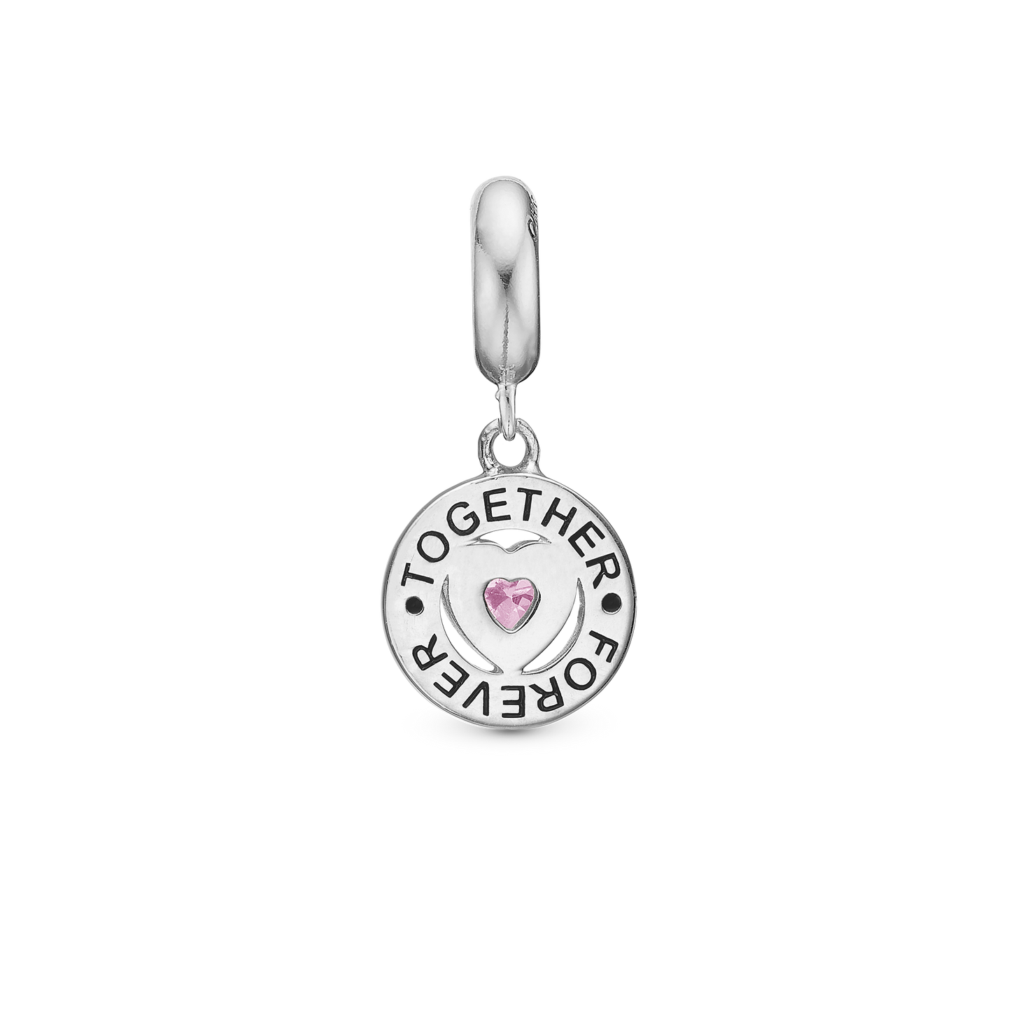Special Sister - Dangle Charm 4 mm with Bracelet - Polished Sterling Silver with 1 Turmalin