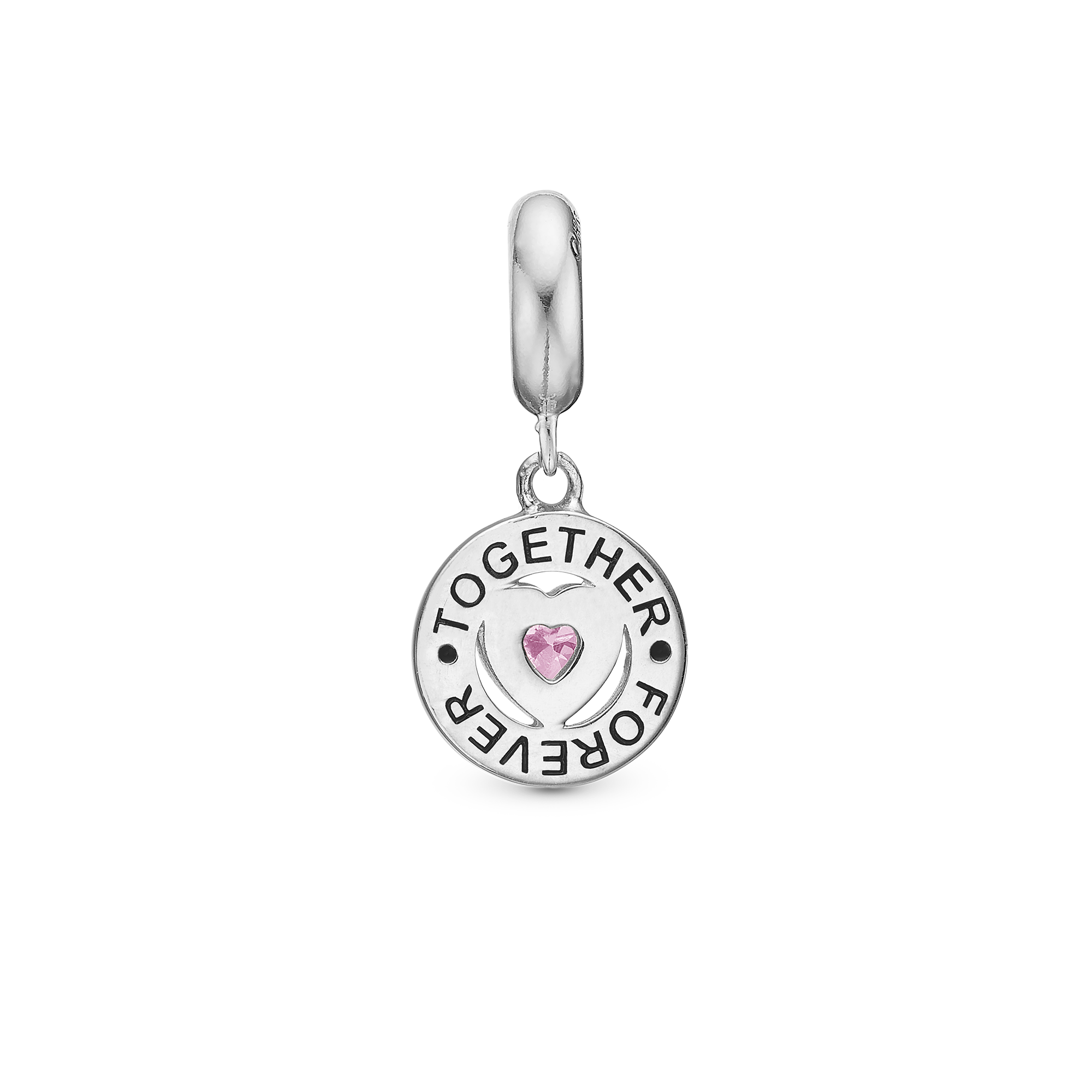 Special Sister - Dangle Charm 4 mm with Bracelet - Polished Sterling Silver with 1 Turmalin