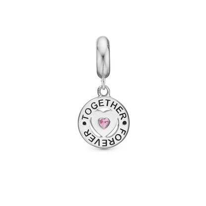 Special Sister - Dangle Charm 4 mm with Bracelet - Polished Sterling Silver with 1 Turmalin