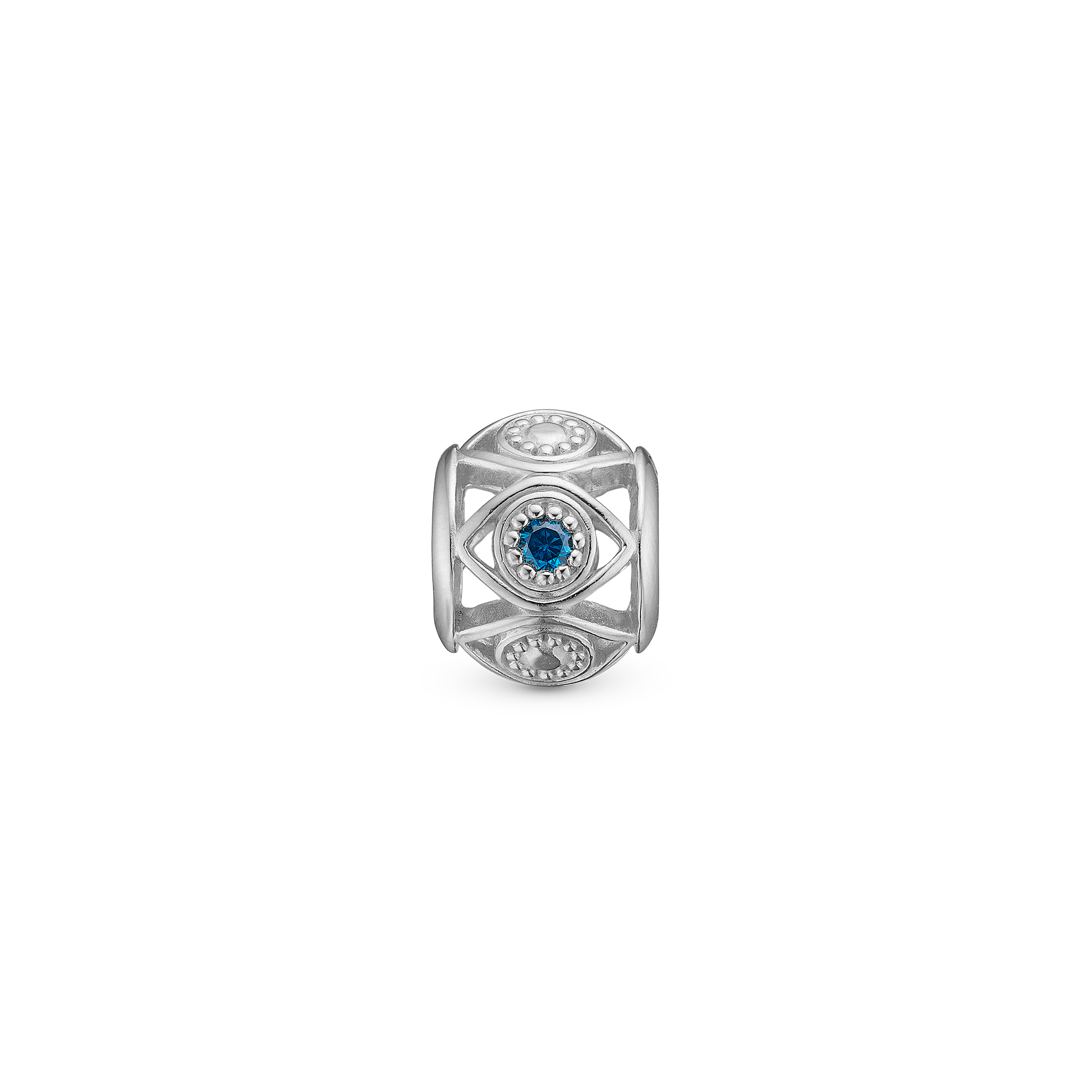 Magic Eye - Charm 4 mm with Bracelet - Sterling Silver with 1 Cubic Zirconia