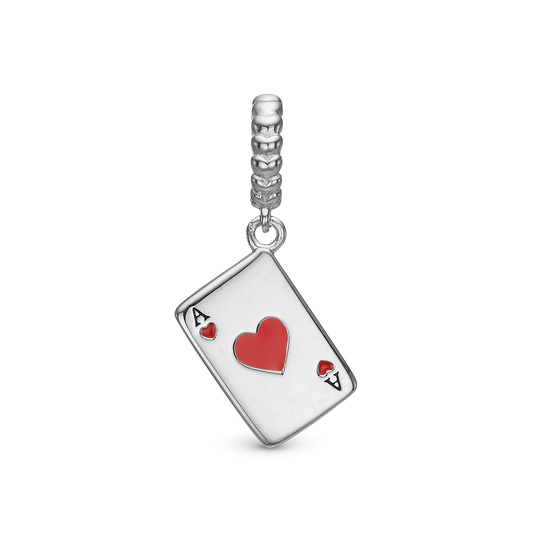 Ace of Hearts - Dangle Charm 4 mm with Bracelet - Sterling Silver