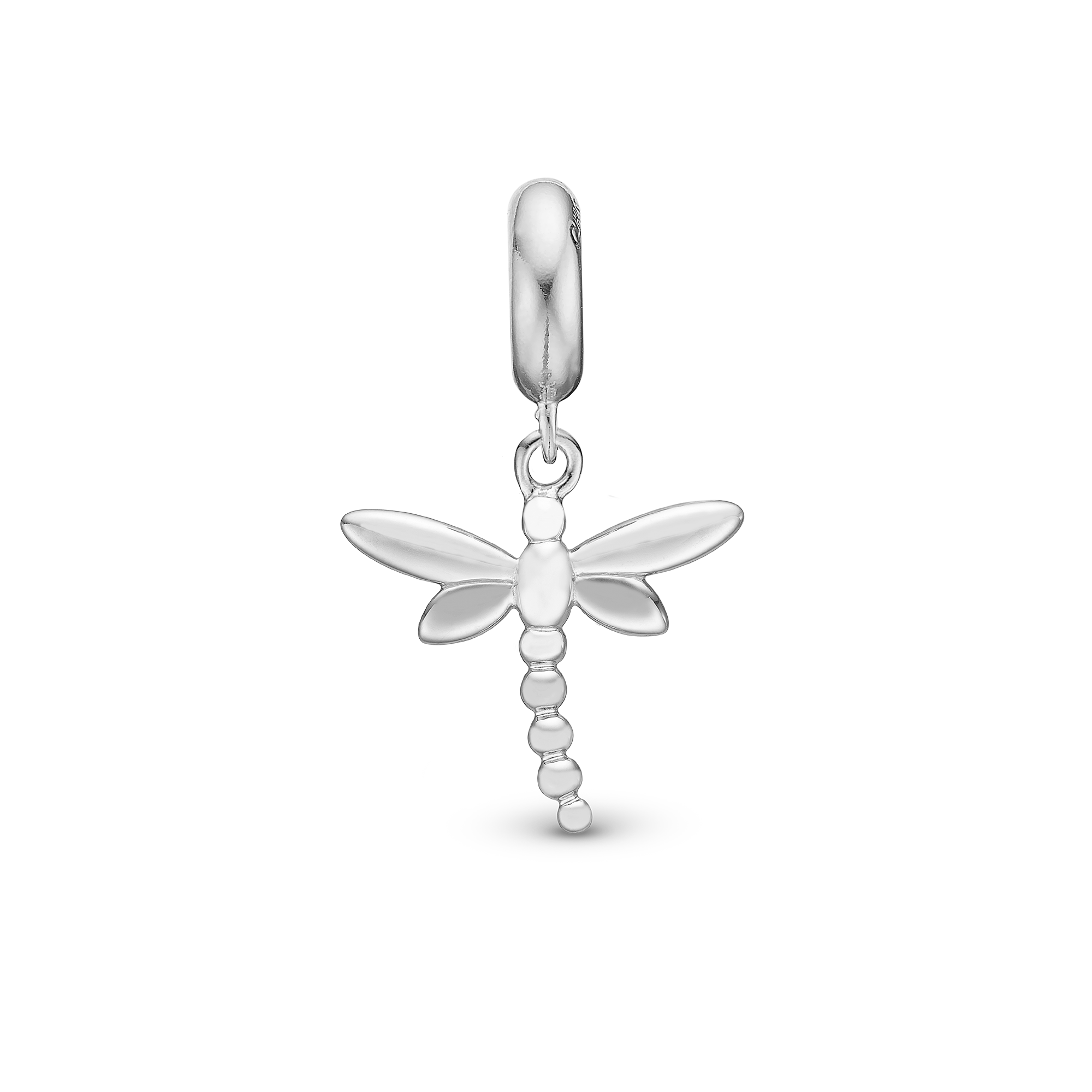 Dragonfly - Drop Charm 4 mm for Bracelet - Sterling Silver